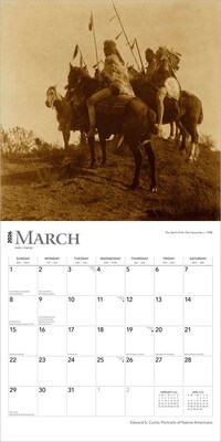 2026 BrownTrout Edward S. Curtis Portraits of Native Americans 12" x 12" Monthly Wall Calendar (9798330703074)