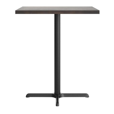Flash Furniture Bennett Square Shaped Wooden Commercial Indoor Table, 36" x 36", Dark Brown Top/Black Base (GSFSQ36DBT3030B)