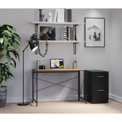 2-Drawer Mobile File Cabinet and Arch Style Handles, Black, 23" Deep (21117)