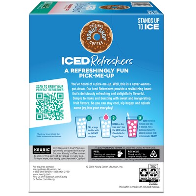 The Original Donut Shop Iced Refreshers Strawberry Acai, Keurig® K-Cup® Pods, 80/Carton (5000379382CT)
