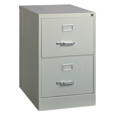 Alera 2-Drawer Vertical File Cabinet, Legal Size, Lockable, 28.37"H x 18"W x 25"D, Light Gray (14414)