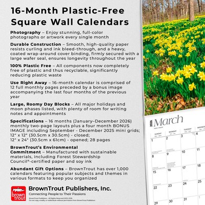 2026 BrownTrout Illinois Wild & Scenic 12" x 12" Monthly Wall Calendar (9798330703845)