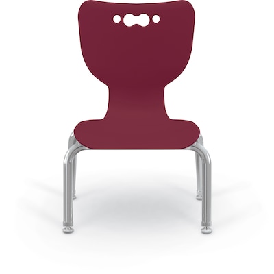 MooreCo 10" Hierarchy Student Chair with 4 Legs, Maroon/Chrome Base (703673561686)