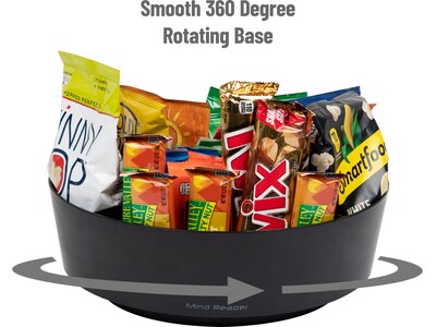 Mind Reader Plastic 4-Compartment Snack Carousel Organizer Snack Tray, Black (LAZSNACK-BLK)