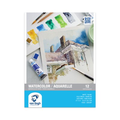 Van Gogh 9 x 12 Watercolor Sketch Pad, 12 Sheets/Pad, 3/Bundle (VNG94178005-3)