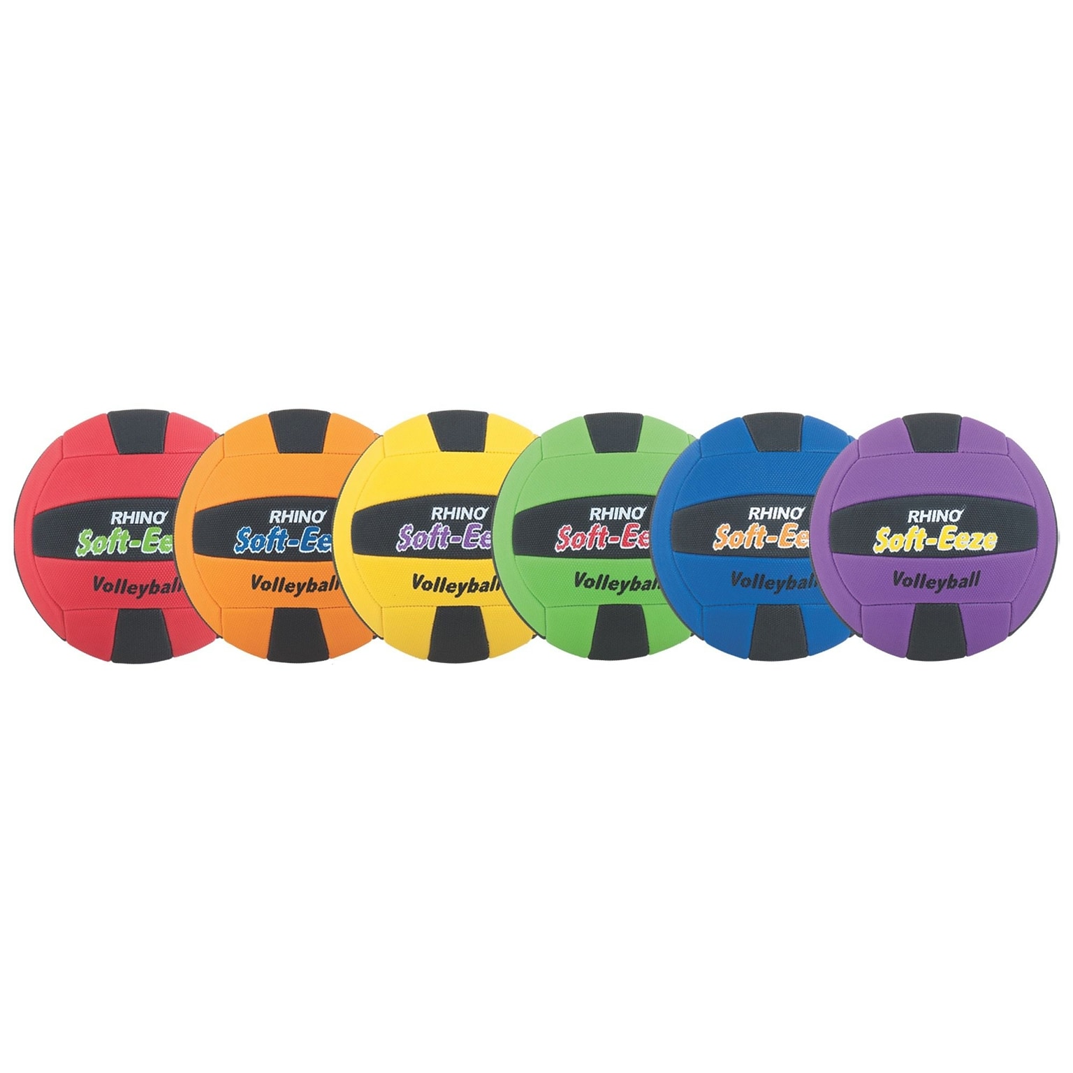 Champion Sports Rhino Softeeze Vinyl Volleyball Set, Assorted Colors, 6/Set (CHSRS2SET)