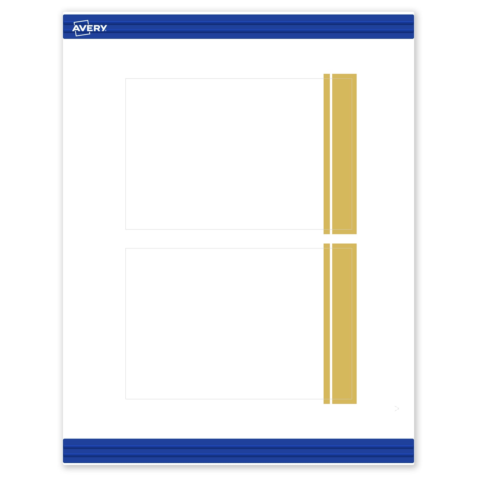 Avery Gold Double-Dipped Edge Matte Blank Card, White, 20/Pack (S00-DKE)
