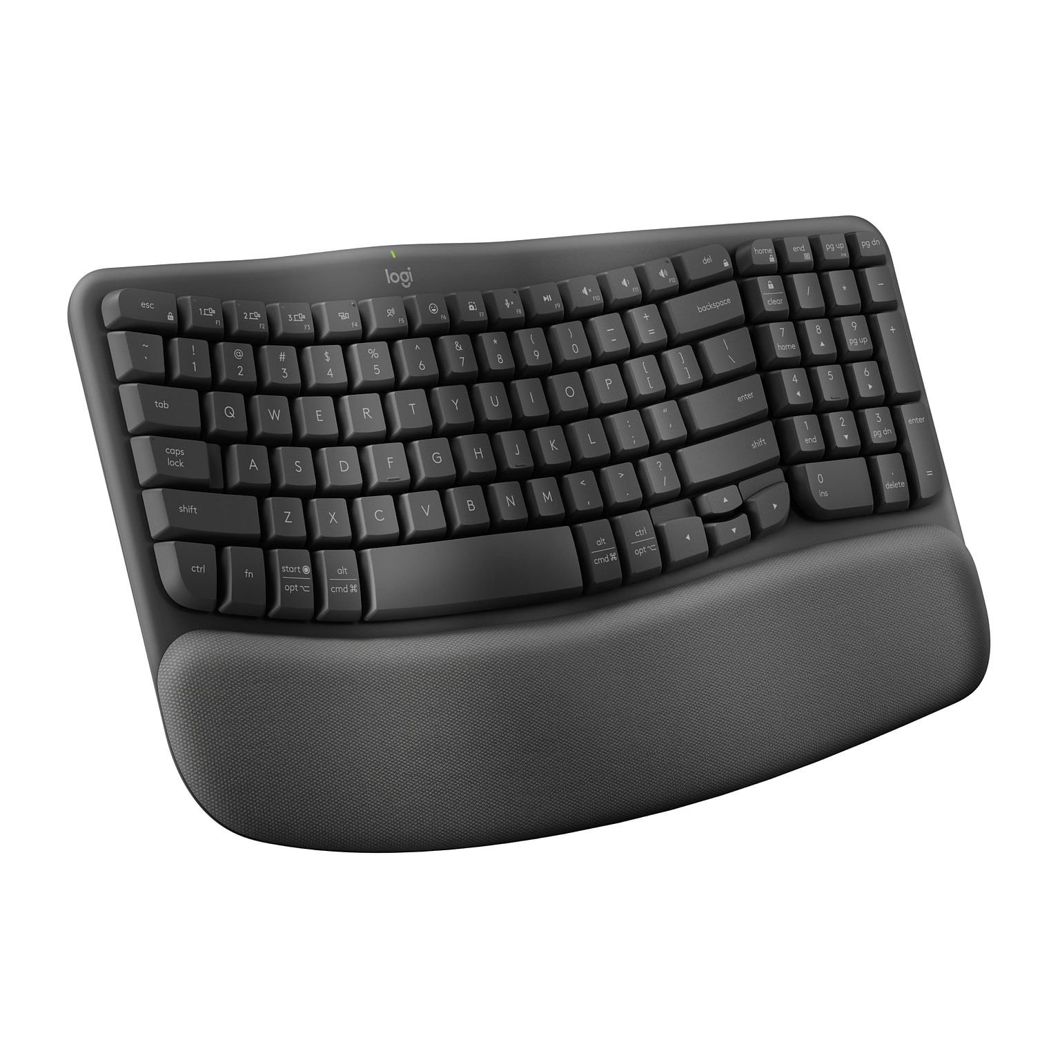 Logitech Ergo Series Wave Keys Wireless Ergonomic Keyboard, Graphite (920-011898)