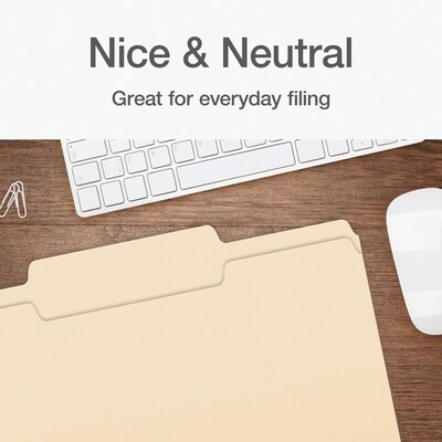 Pendaflex Heavy Duty File Folder, 1-Tab, Legal Size, Manila, 100/Box (1007056)