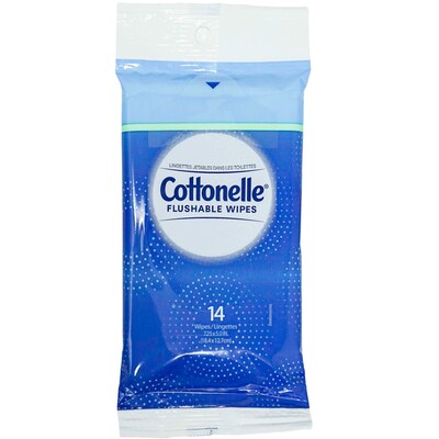 Cottonelle Freshcare Flushable Wipes, 14 Wipes/Pack, 12 Packs/Dispensit Box, 12 Dispensit Boxes/Cart