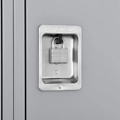 Global Industrial Infinity 3-Tier 9-Door Locker, 36"W x 15"D x 78"H, Gray (493424GY)