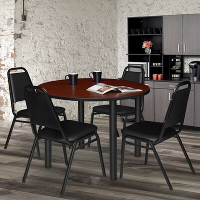 Regency Kee 48" Round Breakroom Table- Cherry/ Black