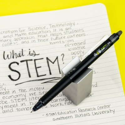 Pilot FriXion Synergy Clicker Erasable Gel Pen, Extra Fine Point, 0.5mm, Black Ink, Dozen (17363)