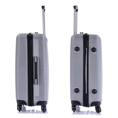 InUSA Royal 24" Hardside Suitcase, 4-Wheeled Spinner, TSA Checkpoint Friendly, Silver (IUROY00M-SIL)