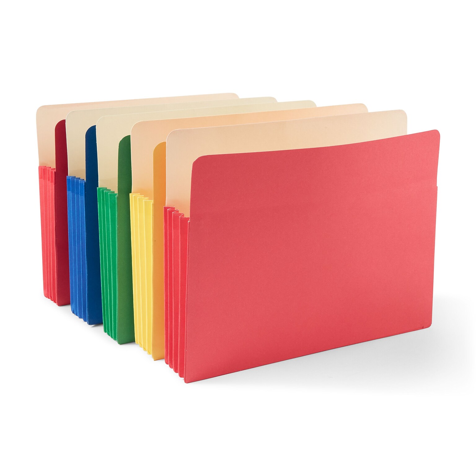 Staples Reinforced File Pocket, Letter Size, Assorted Colors, 5/Pack (227132)