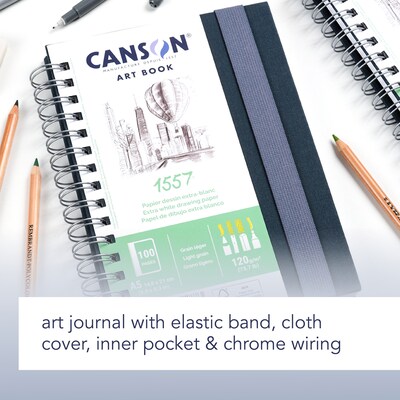 Canson Artist Series 1557 5.8" x 8.3" Spiral Bound Drawing Sketch Book, 50 Sheets/Book (MCX31200L008)