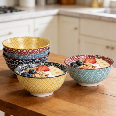 Gourmet Edge 6-pc Color Festival 6 Inch Bowl