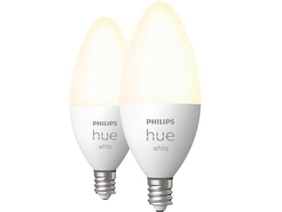 Philips Hue 40W Equivalent Candle LED Smart Light Bulb, Soft White, 2/Pack  (548289)
