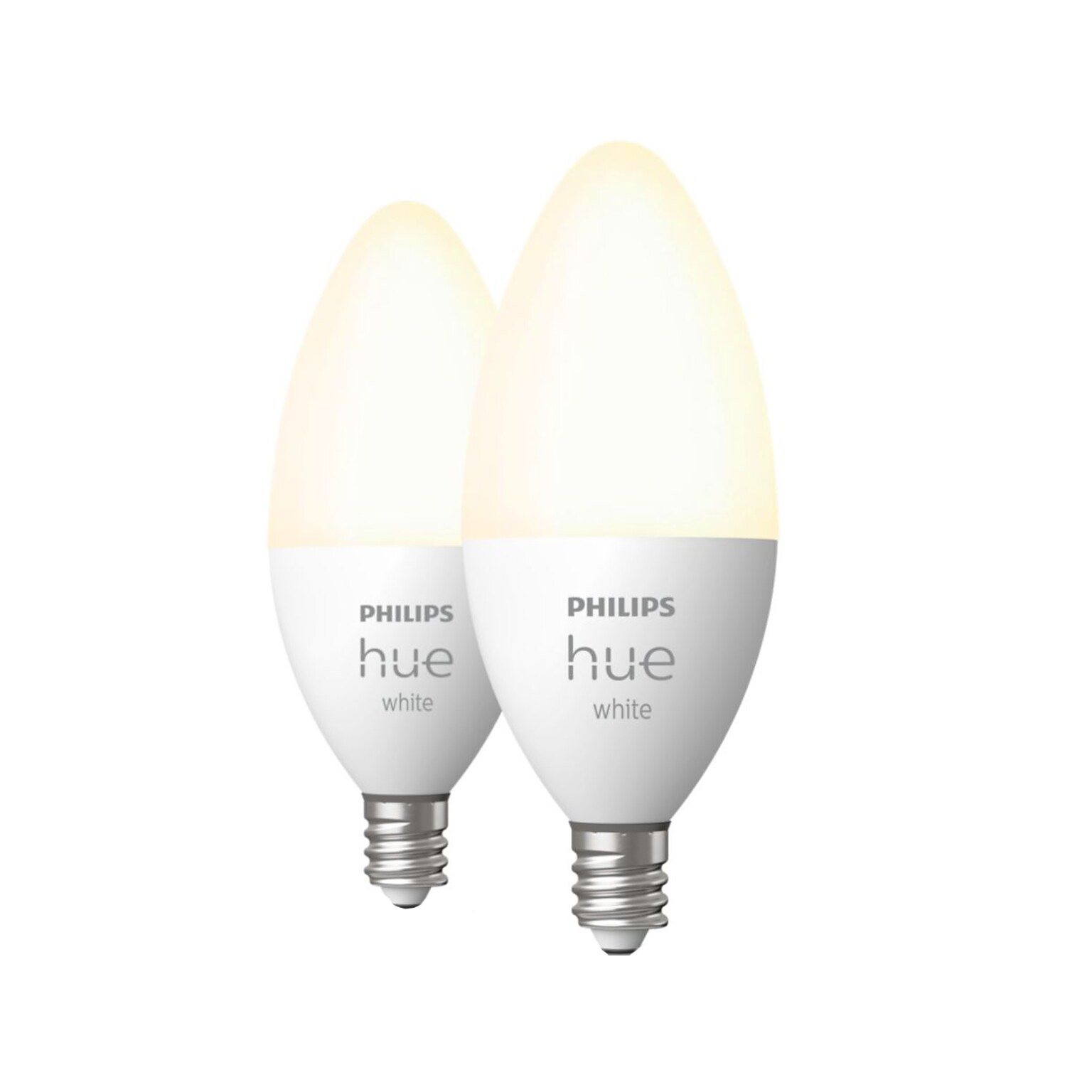 Philips Hue 40W Equivalent Candle LED Smart Light Bulb, Soft White, 2/Pack  (548289)