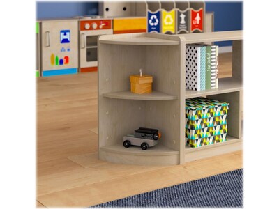 Flash Furniture Bright Beginnings 2-Section Corner Storage Unit, 24.5"H x 16.5"W x 10.5"D, Brown (MK-KE24022-GG)