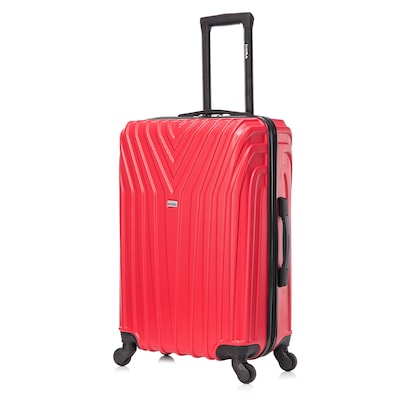 InUSA Vasty 26.37 Hardside Suitcase, 4-Wheeled Spinner, TSA Checkpoint Friendly, Red (IUVAS00M-RED)