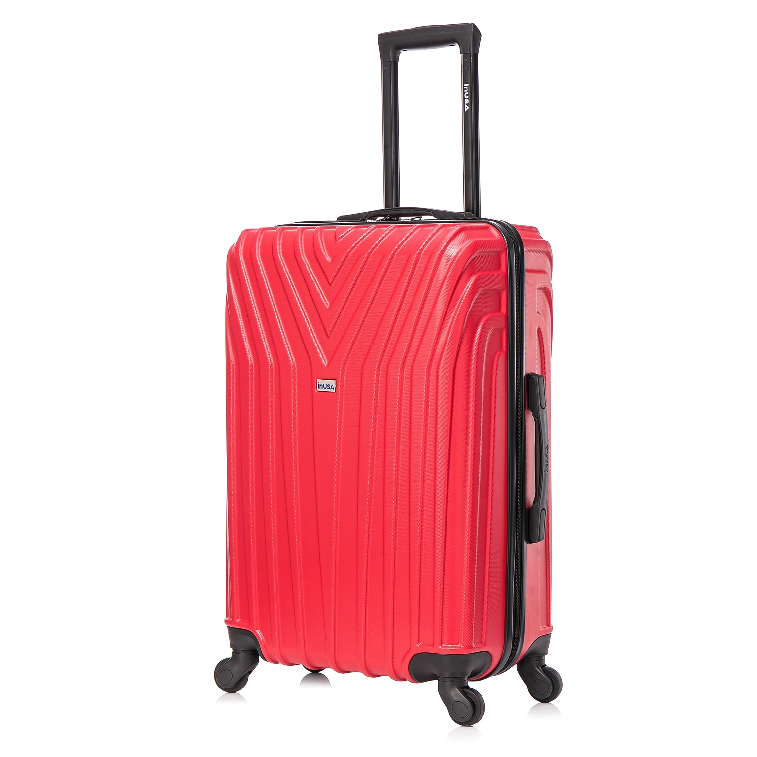 InUSA Vasty 26.37 Hardside Suitcase, 4-Wheeled Spinner, TSA Checkpoint Friendly, Red (IUVAS00M-RED)