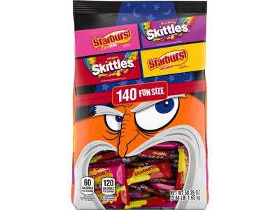 Skittles & Starburst Assorted Halloween Candy Bulk Bag, 58.26 oz., 140 Pieces/Bag (462825)