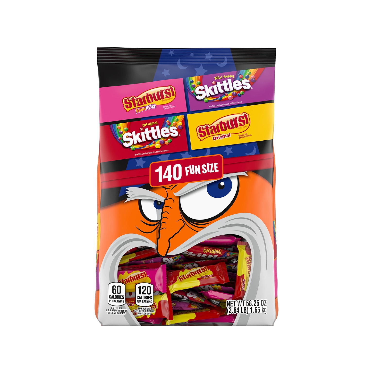 Skittles & Starburst Assorted Halloween Candy Bulk Bag, 58.26 oz., 140 Pieces/Bag (462825)