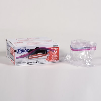Ziploc Double Zipper Freezer Storage Bags, Gallon, 250 Bags/Carton (682258)