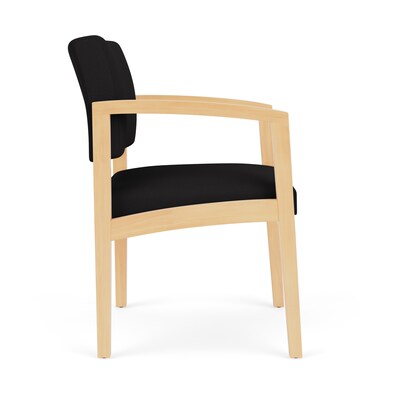 Lesro Lenox Wood Fabric Guest Chair, Open House Black/Natural (LW1101.WNA-01OHBK)