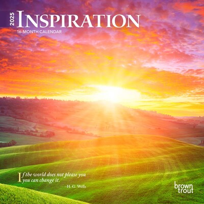 2025 BrownTrout Inspiration 7 x 14 Monthly Mini Wall Calendar, (9781975474133)
