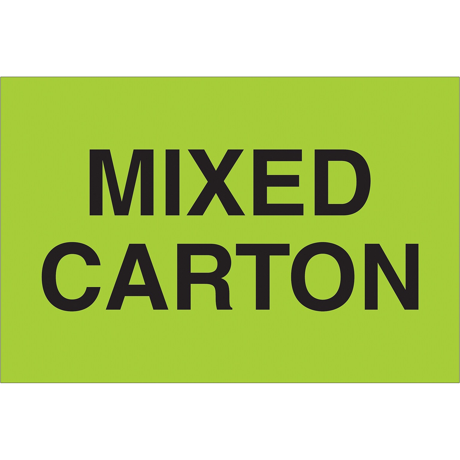 Tape Logic Mixed Carton Labels, 2 x 3, Fluorescent Green, 500/Roll (DL1318)