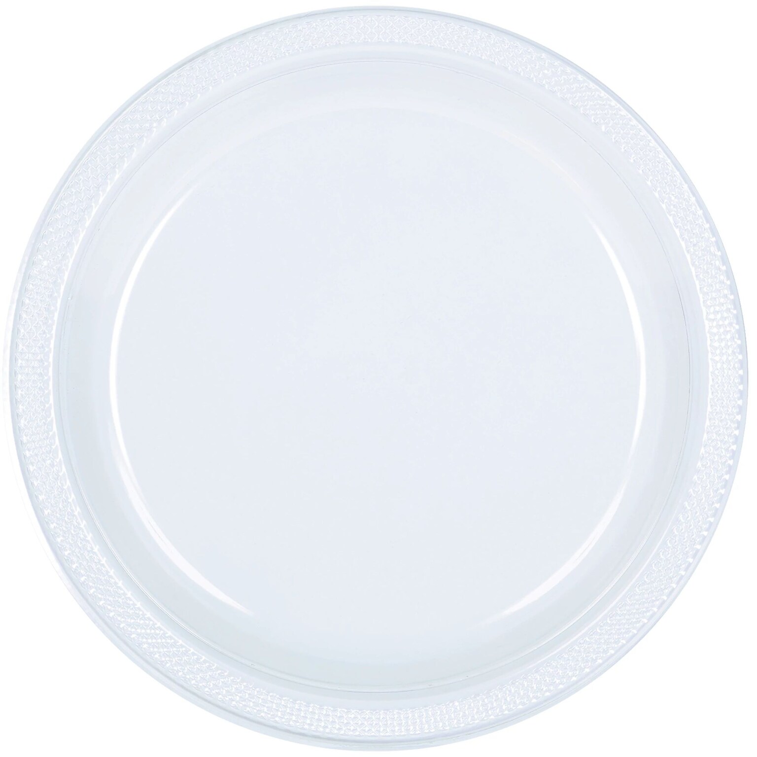 Party City 10.25 Plastic Plates, Clear, 50 Plates/Pack (AM630011-86-NS)