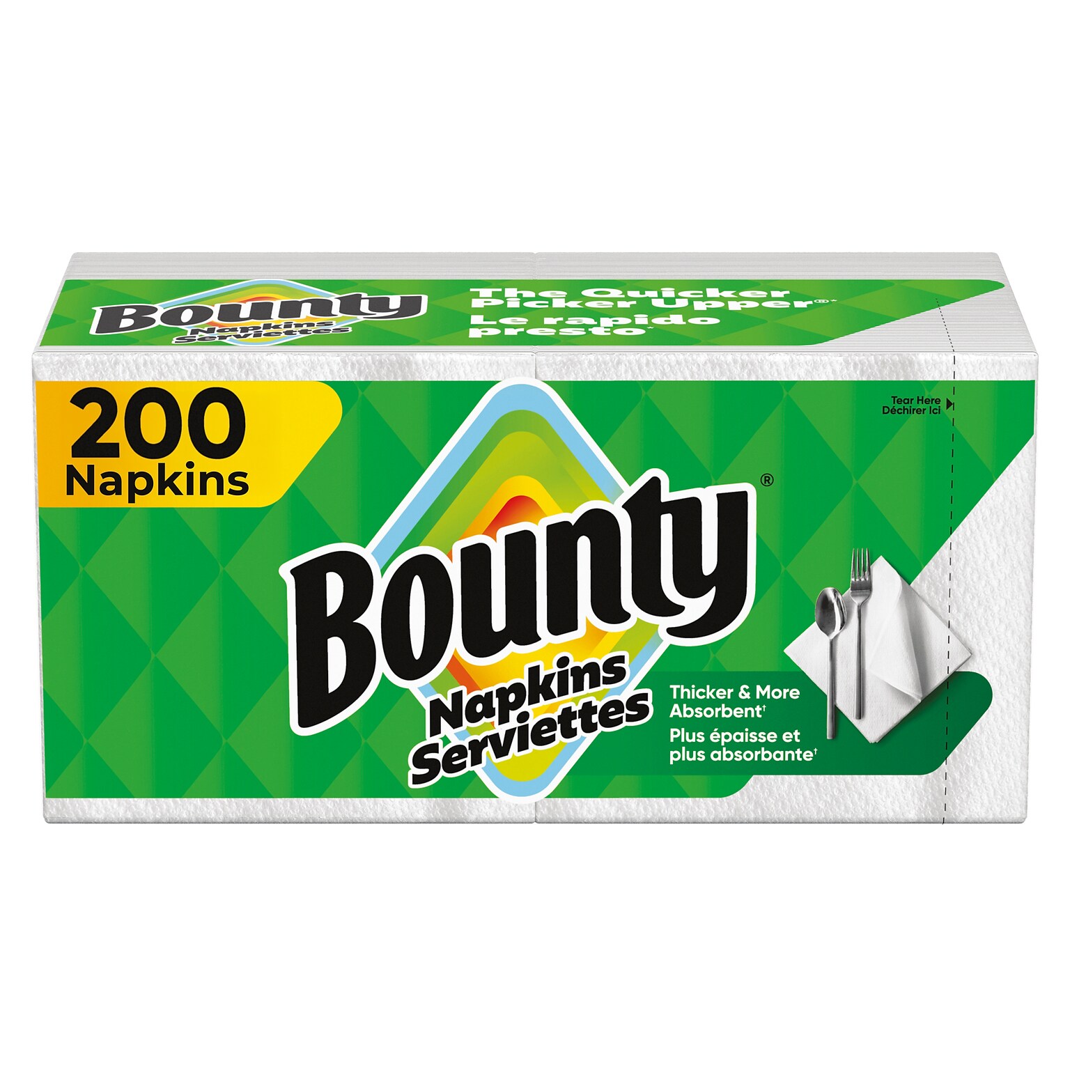 Bounty Quilted Napkin, 1-ply, White, 200 Napkins/Pack (34885.)