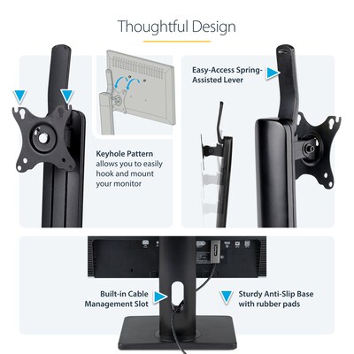 StarTech.com Adjustable Stand, Up to 32" Monitor, Black (FPPNEUSTND)