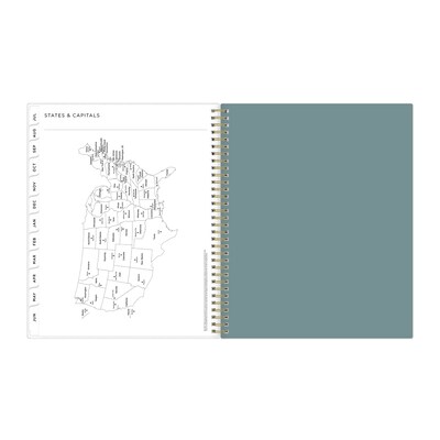 2025-2026 Blue Sky Splatter Dot 8.5" x 11" Academic Year Monthly Planner, Plastic Cover, Multicolored (149043-A26)