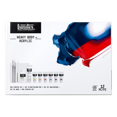 Liquitex Professional Heavy Body Acrylic Paint Tubes, Assorted Colors, 12 Pieces/Set (LIQ3699313)