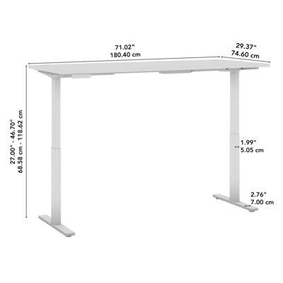 Bush Business Furniture Move 60 Series 72"W Electric Height Adjustable Standing Desk, Mocha Cherry (M6S7230MRBK)