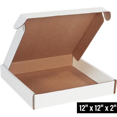 Quill Brand 12 x 12 x 2 Corrugated Shipping Boxes, 200#/ECT-32-B Mullen Rated, 50/Carton (MFL12122)