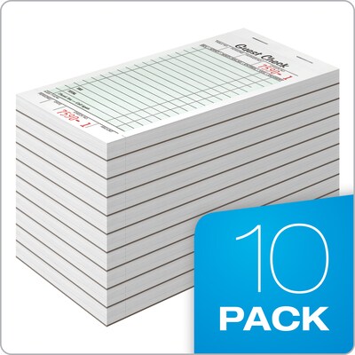 TOPS™ Perforated Guest Check Pad, 1-Part, 50 Sheets/Pad (525SW)