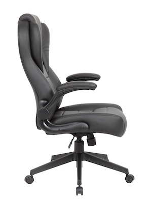 Boss Office Products Ergonomic Vinyl Swivel Executive Chair, Black (B8551-BK)