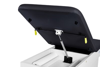 Viva Comfort Slimline Exam Table Base with Leg Rest, Step Stool, Drawers, Stirrups, 420 lb Capacity, Black (ADI996-FBSU-M2-BLK)