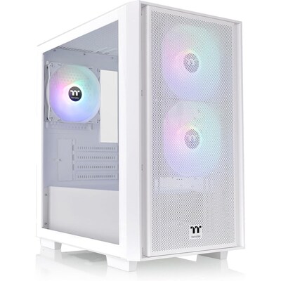 Thermaltake Versa H16 TG ARGB Micro ATX Mini-Tower Chassis Computer Case, White (CA-1Y8-00S6WN-01)