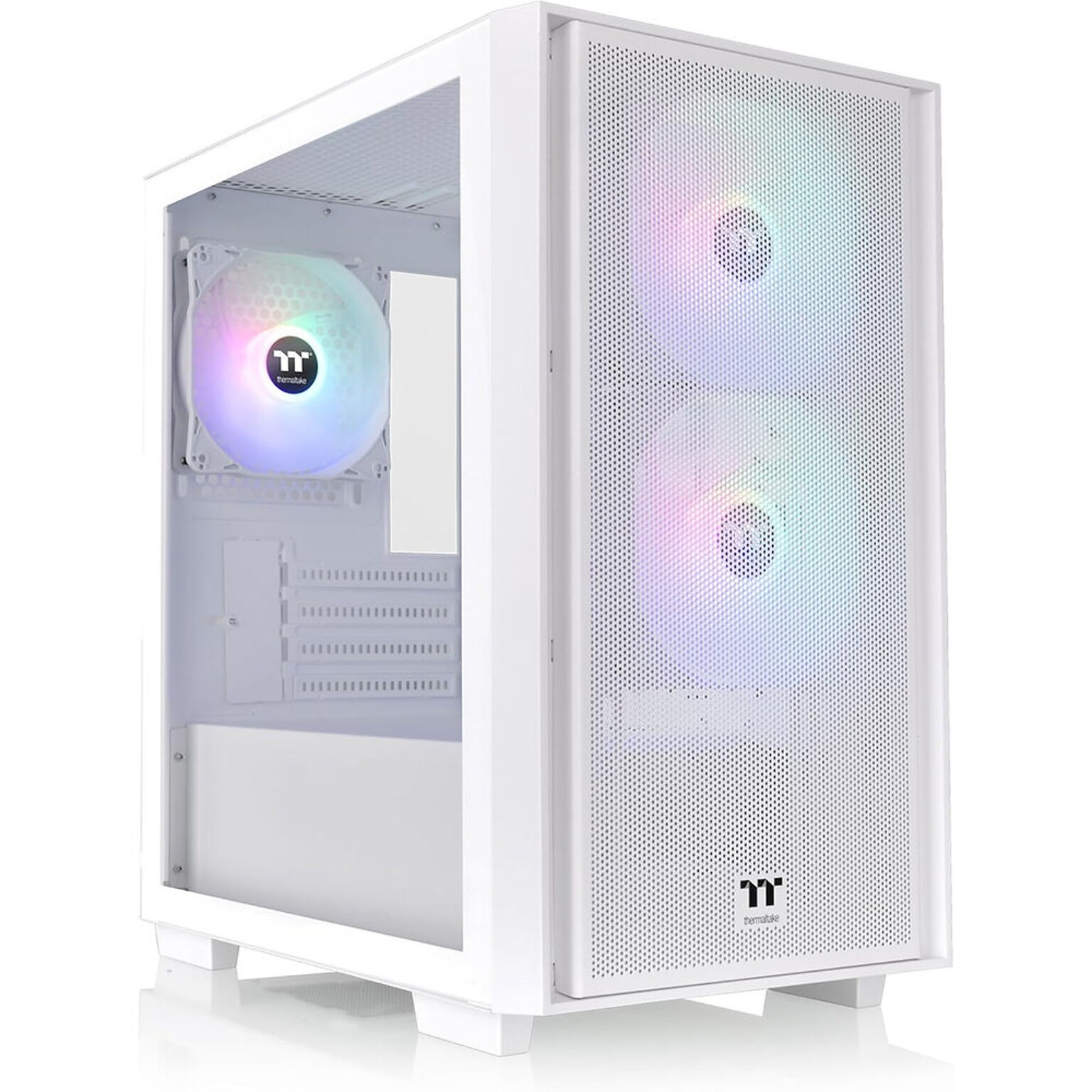 Thermaltake Versa H16 TG ARGB Micro ATX Mini-Tower Chassis Computer Case, White (CA-1Y8-00S6WN-01)