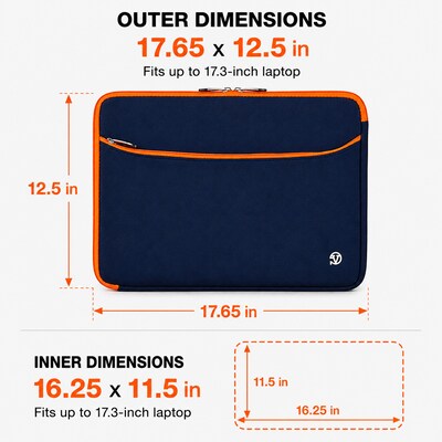 Vangoddy 17" Laptop Sleeve, Black/Orange (NBKLEA259)