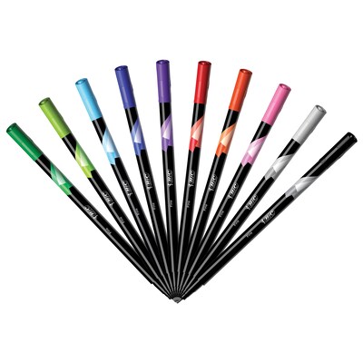 BIC Intensity Fineliner Felt Pens, Fine Point, Assorted Inks, 10/Pack (FPINFAP10-AST)