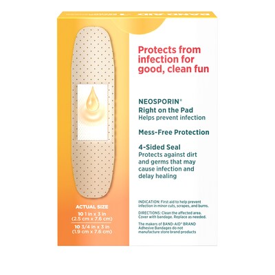 Band-Aid Adhesive Bandages Infection Defense with Neosporin, Assorted, 20/Box (5570/005711)