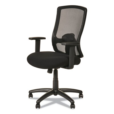 Alera® Etros Series Fixed Arm Fabric Swivel Computer and Desk Chair, Black (ALEET4117B)