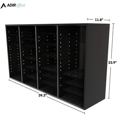 AdirOffice 500 Series 36 Compartment Literature Organizers, 39.3" x 11.8", Black, 2/Pack (500-36-BLK-2PK)