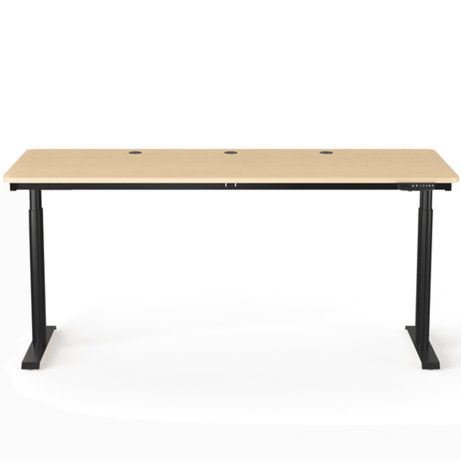 VersaDesk PowerLift 72W Electric Rectangular Adjustable Standing Desk, Maple/Black (PLSDR7230BMAPP)